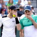 Colin Fleming, right, pictured playing a doubles match  with Andy Murray in the 2016 BNP Paribas Open at Indian Wells Tennis Garden in California