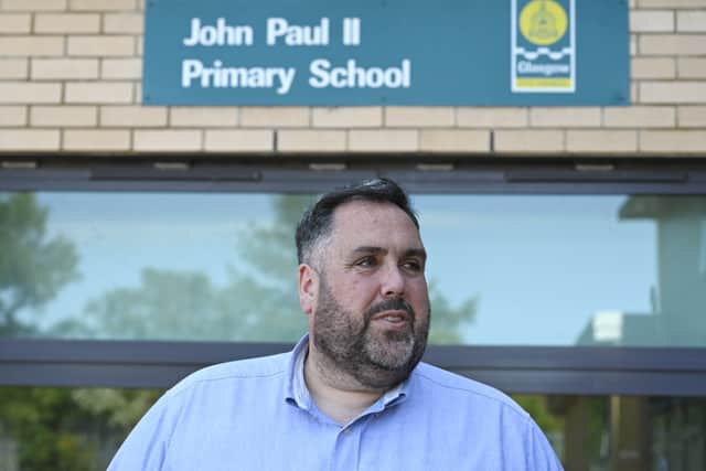 Head teacher Christopher Devlin at John Paul II Primary School. PIC: John Devlin