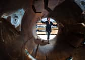 UK Conservative Party leader Kemi Badenoch during a visit to Oil States at the Gateway Business Park in Nigg, Aberdeen, on Friday