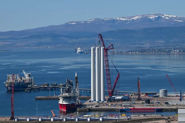 Wind turbine production in Nigg on the Cromarty Firth on the north-east coast of Scotland
