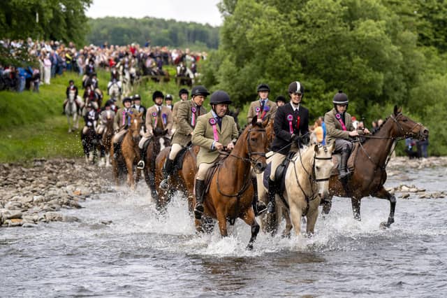 Riders ford the River Ettrick during the Selkirk Common Riding (Picture: Jane Barlow)