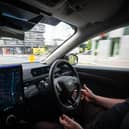 A Wayve vehicle during a demonstration of self-driving journeys