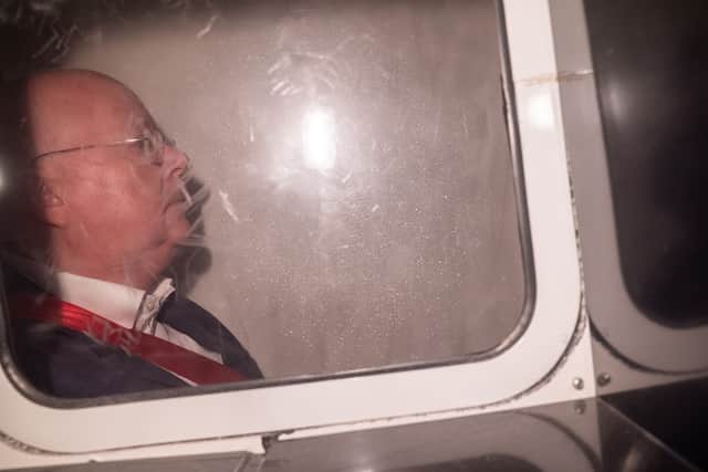 Peter Murrell arrives in a prison van at the High Court in Edinburgh