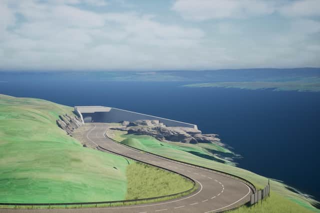 A new visualisation of the Yell entrance to a four-mile tunnel to Mainland in Shetland