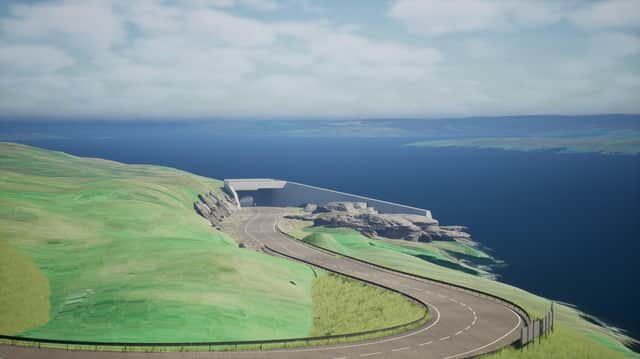 Visualisation of the Yell entrance to a four-mile tunnel to Mainland in Shetland