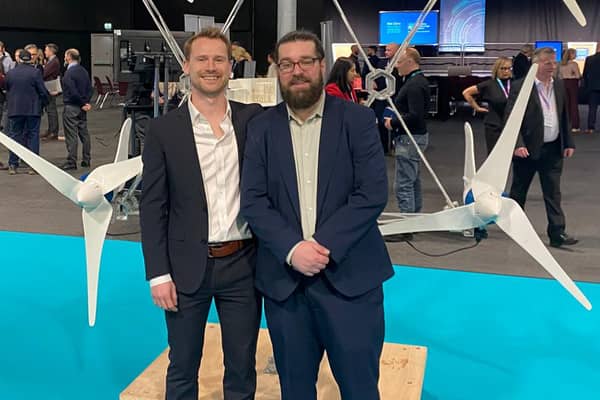 Adam Harris and Paul Pirrie in front of their 2kW demonstrator