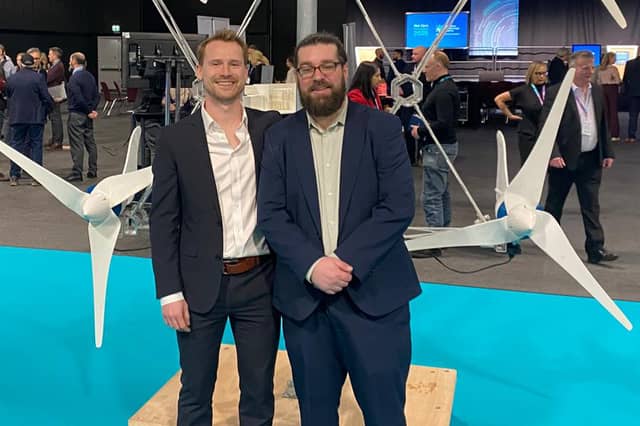 Adam Harris and Paul Pirrie in front of their 2kW demonstrator