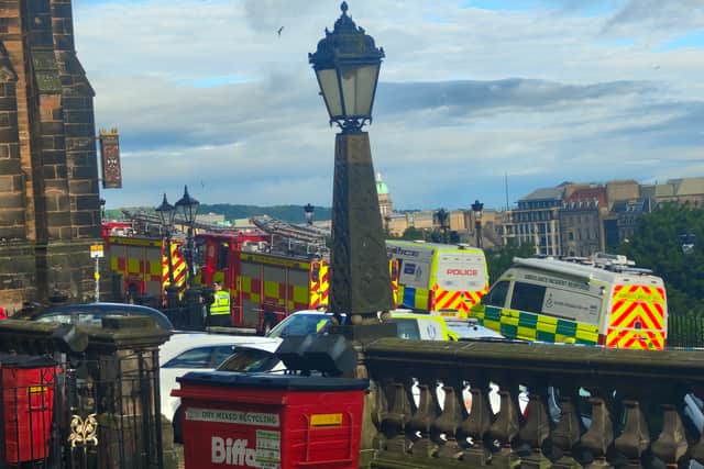 Emergency services pictured at Mound Place at around 8am on Friday, June 12.