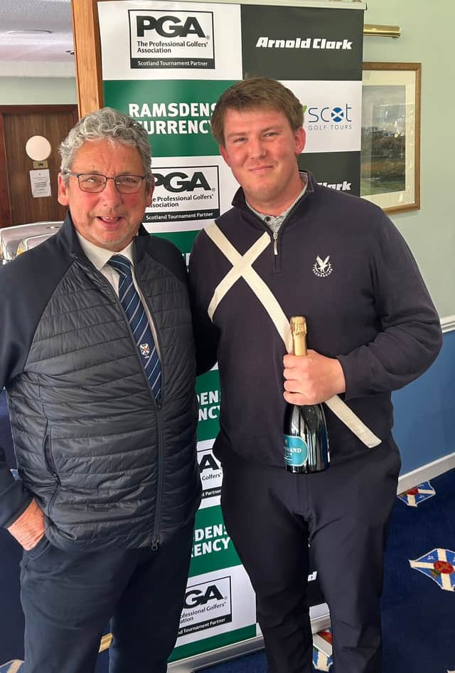 Alex Chalk (Gleneagles Hotel) pictured after winning the Arnold Clark Tartan Tour 36-Hole OOM event at Stirling