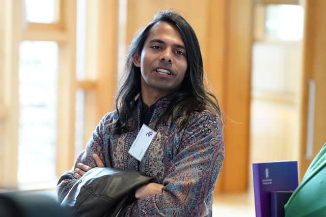 Scottish Green Party MSP Q Manivannan at the Scottish Parliament in Edinburgh