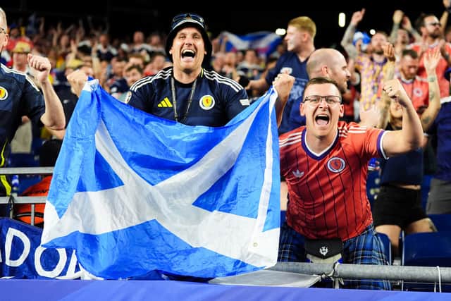 Scotland fans following the FIFA World Cup Group C victory over Haiti at the Boston Stadium, Foxborough.