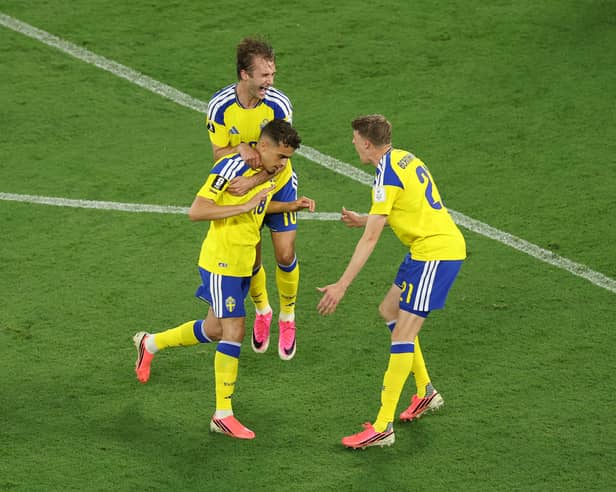Sweden recorded a historic World Cup win last night, with Celtic's Benjamin Nygren featuring. Cr: Getty Images.