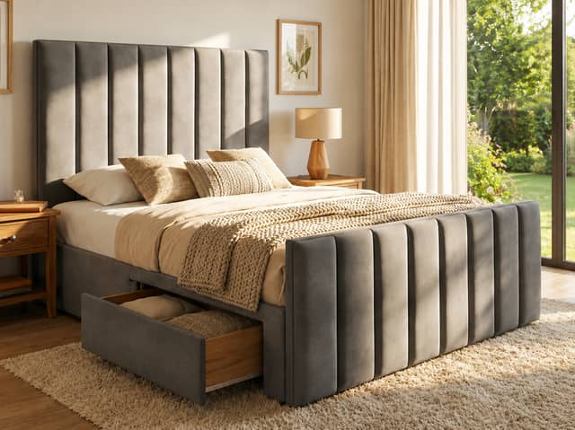 The Rio Divan Bed bundle includes a memory foam mattress, matching headboard and optional storage drawers