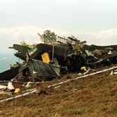 The wreckage of the Chinook Helicopter which crashed on the Mull of Kintyre in 1994, killing all 29 on board