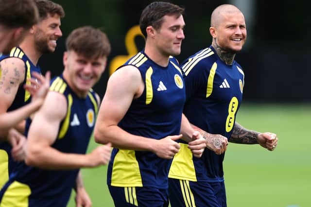 Scotland train ahead of their match against Morocco.