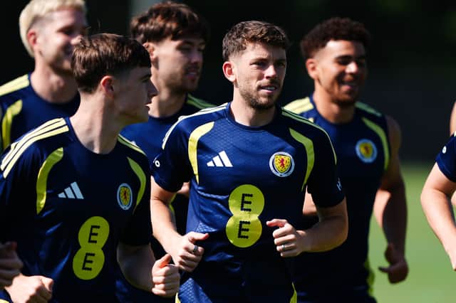 Scotland's Ryan Christie during a training session at the Atrium Health Training Ground in Charlotte on Wednesday.