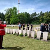 The service at Private MacRae’s grave in the Berlin 1939-1945 War Cemetery