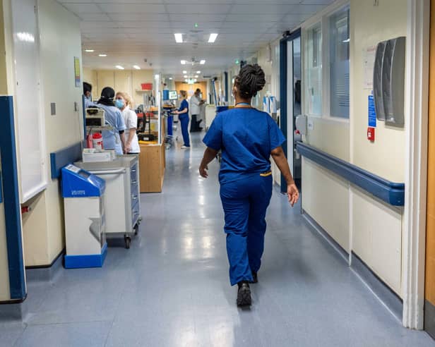A general view of staff on an NHS hospital ward