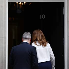 Keir Starmer and his wife Victoria head inside 10 Downing Street after he announced he would stand down as Prime Minister (Picture: Peter Nicholls)