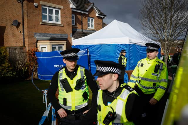 Police Scotland erected a tent in the garden of Murrell and Nicola Sturgeon's home on what was known as a 'day of action' Picture: Jeff J Mitchell/Getty