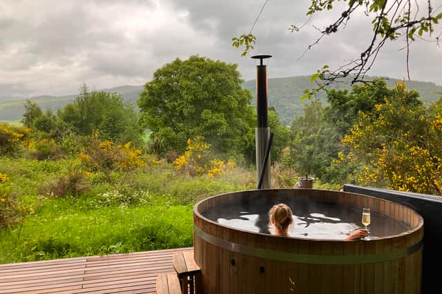 The woodland hot tub at Dun Aluinn