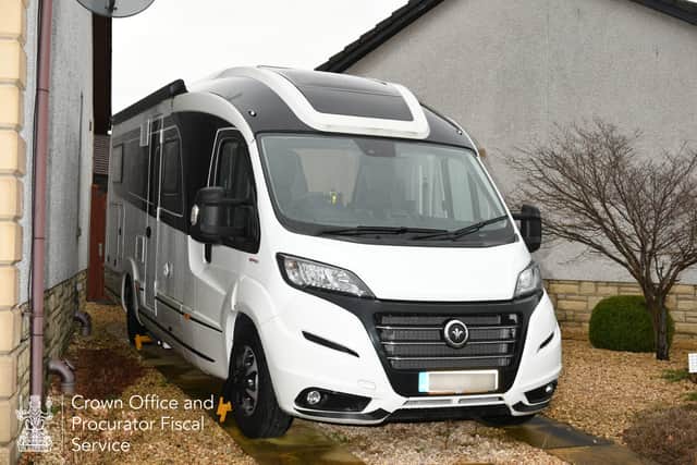 Undated handout photo issued by the Crown Office and Procurator Fiscal Service of the £124,000 motorhome at Peter Murrell's mother's house.