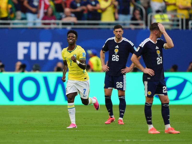 Scotland lost 3-0 to Brazil at the World Cup.