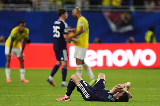 Kieran Tierney and his Scotland teammates were floored by their World Cup defeat by Brazil.
