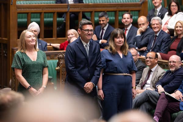 Andy Burnham arrives in the House of Commons to be sworn-in as an MP earlier this week after winning the Makerfield by-election (Picture: House of Commons)