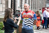 Gavin Hastings speaks with Scotsman reporter Rachel Fergusson at a celebration of life for his brother, Scott Hastings, in Edinburgh on Saturday afternoon.