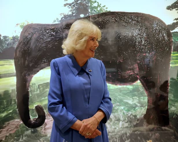Queen Camilla visits the Chaos and Control, Printmaking in Scotland Now exhibition at the Royal Scottish Academy in Edinburgh (Picture: Steve Welsh/WPA pool)