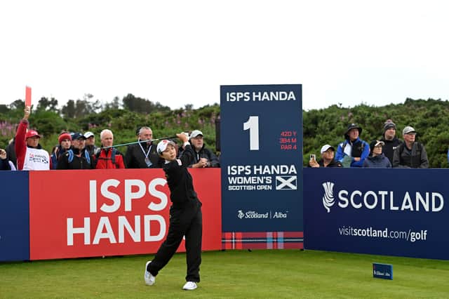South Korea’s Hyo Joo Kim tees off in last year’s ISPS HANDA Women's Scottish Open at Dundonald Links 