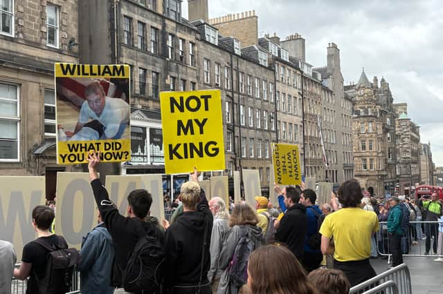 Over a dozen anti-monarchy activists were among the crowds making their opposition to the Royal visit clear