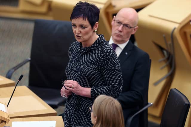 Health Secretary Angela Constance with John Swinney
