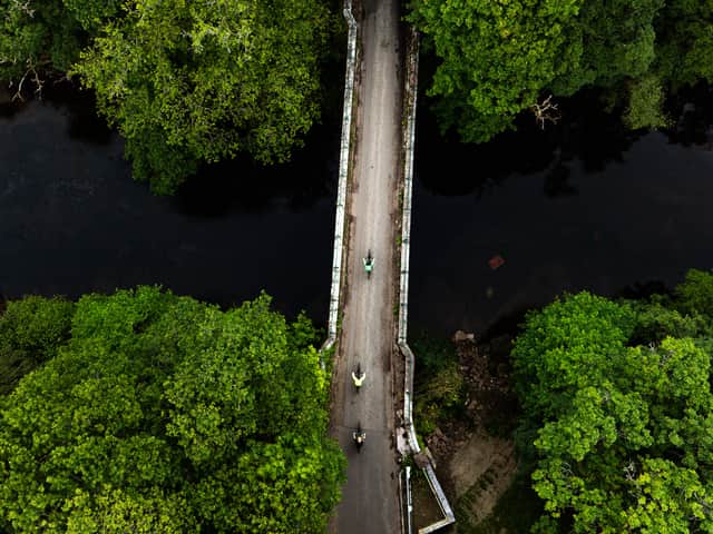 Cycling over the River Isla