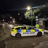 An image from the scene of the incident near Cables Wynd House, Leith.