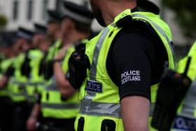 Line of Police Scotland officers