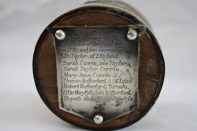 The horn drinking cup used by Robert Burns. PIC: Robert Burns Ellisland Trust/PA Wire