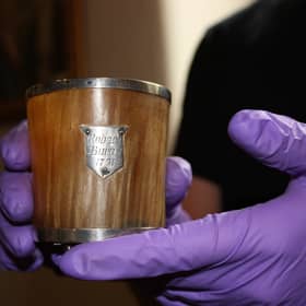 The horn drinking cup which belonged to poet Robert Burns