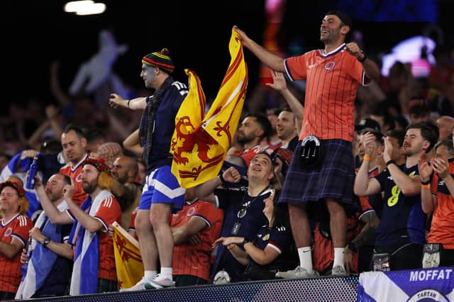 Scotland fans celebrate the 1-0 victory over Haiti at Boston Stadium (Picture: Buda Mendes)