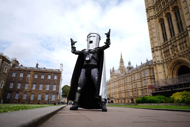 Count Binface outside Westminster