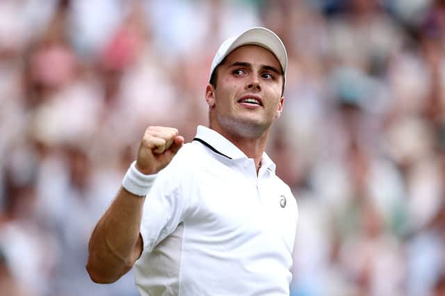 Britain's Arthur Fery is in action today at Wimbledon.