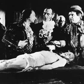 Peter Cushing, third from left, plays Robert Knox in the 1960s horror film The Flesh and the Fiends (Picture: Film Publicity Archive/United Archives)
