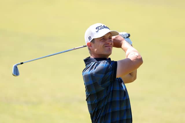 Calum Hill in action during day one of the Genesis Scottish Open at The Renaissance Club
