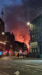A huge blaze rips through a building on Edinburgh's Princes Street