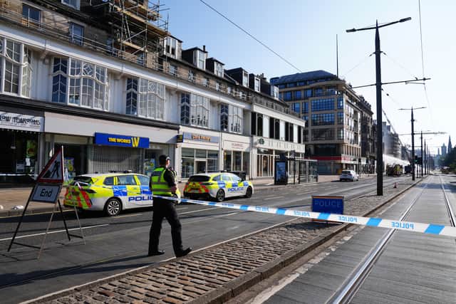 Princes Street remains closed as the incident is investigated (Jane Barlow/PA)
