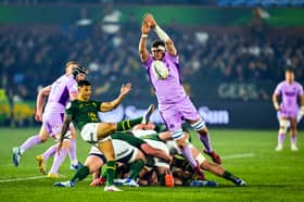 Scotland's Scott Cummings and South Africa's Embrose Papier in action during a Nations Championship match between South Africa and Scotland at Loftus Versfeld Stadium (Pic: SNS)