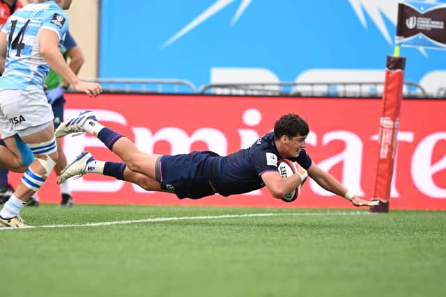 Scrum-half Hamish MacArthur scored Scotland's fourth try out of seven