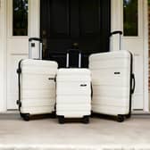 The OHS hard shell luggage set includes three matching suitcases, with the cream version currently offering the biggest saving.