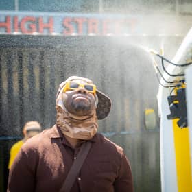 Londoners cool off at the giffgaff Keep Your Cool Zone at Boxpark Shoreditch